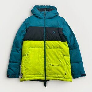 DC Downhill Boy XL (Men ~ S) DownInsulated Snowboard Puffer Jacket  Blue / Green